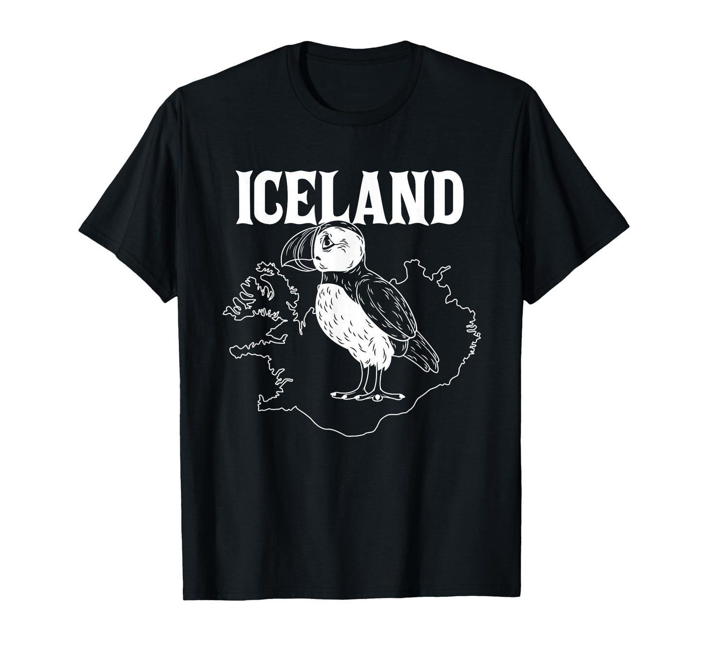 Funny Puffin Bird Iceland Map Puffins Seabirds Lovers Outfit T-Shirt