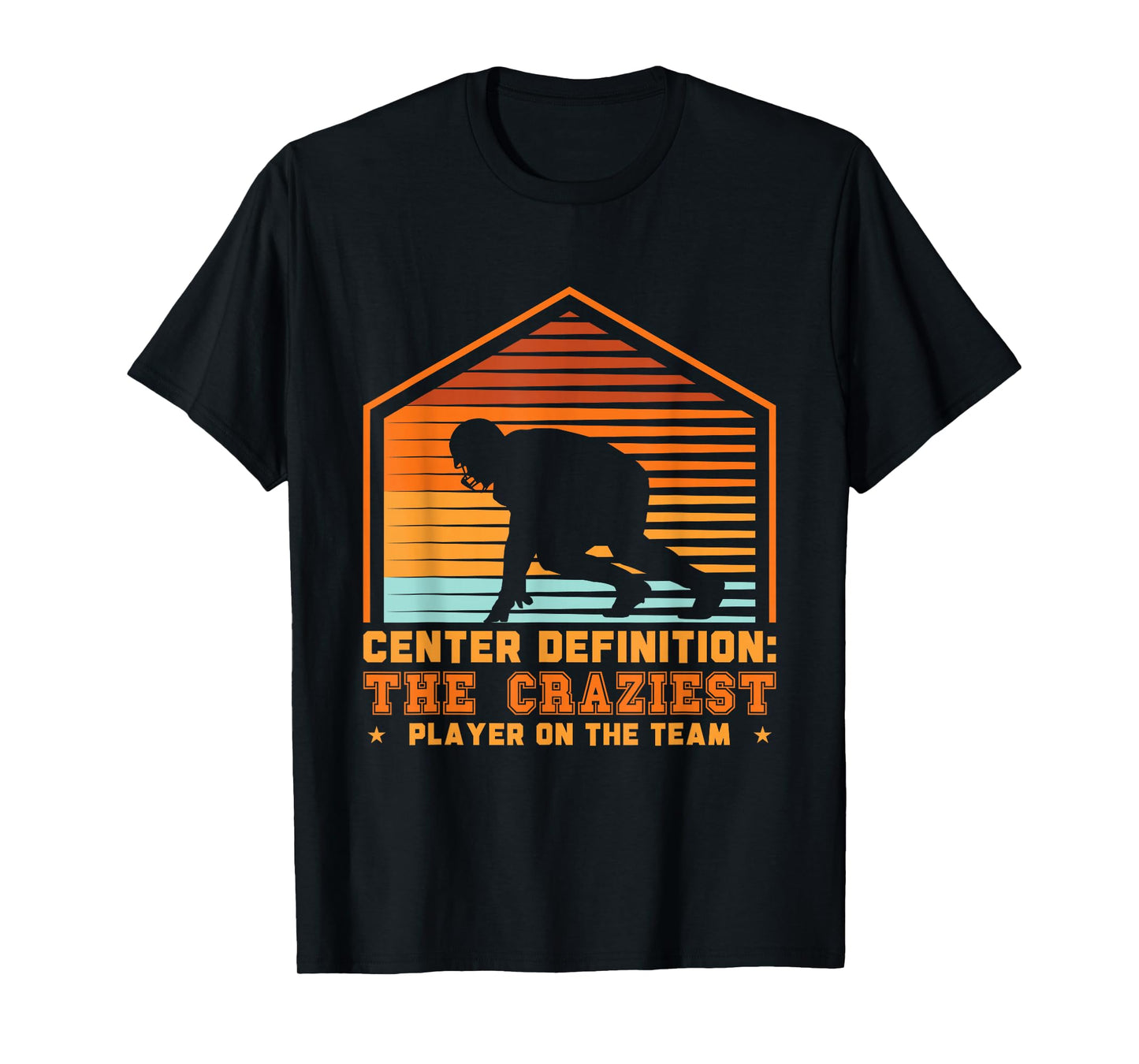 Football Center Definition Funny Lineman Retro Sports T-Shirt