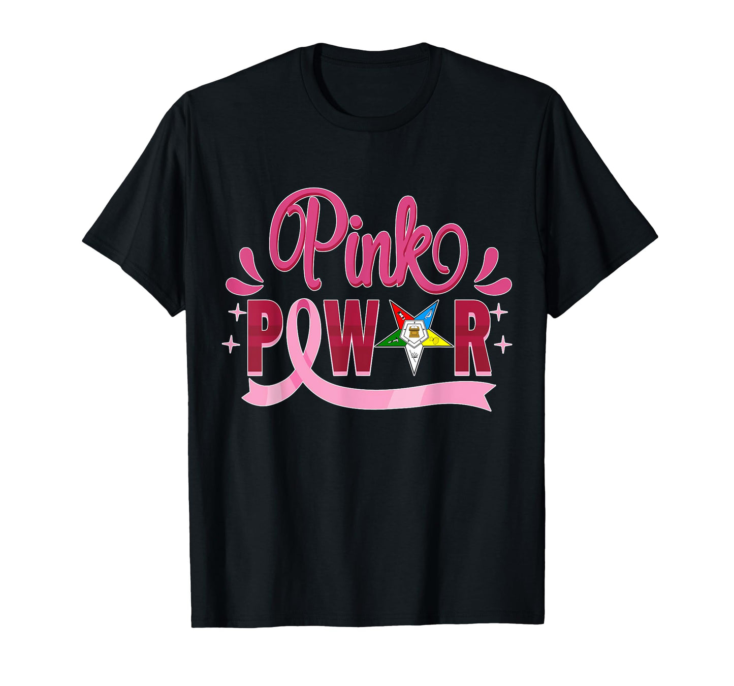 OES Pink Power Order of Eastern Star Breast Cancer Awareness T-Shirt