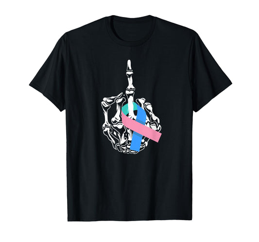 Fuck Thyroid Cancer Middle Finger Thyroid Cancer Awareness T-Shirt