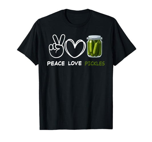 Peace, Love Pickles Retro Pickles Lover Food Lover T-Shirt