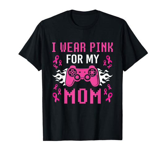Breast Cancer Shirts for Boys Kids I Wear Pink For My Mom T-Shirt