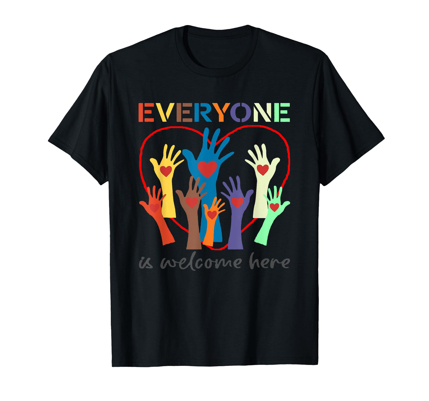 Trendy Tee Groovy Idaho Teacher Everyone Is Welcome Here T-Shirt