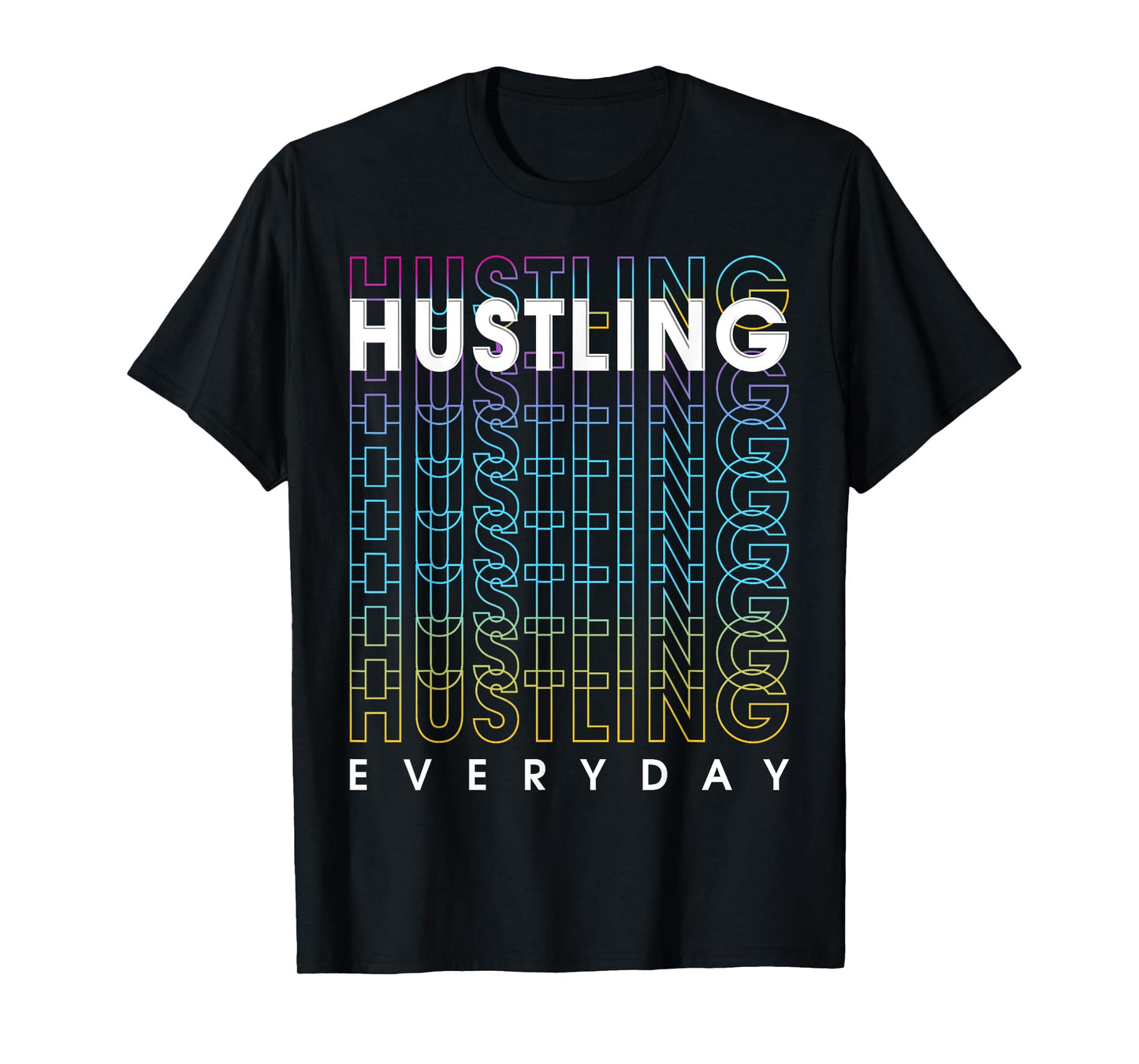 Motivational Quote CEO Entrepreneur Gifts by DMTRY Unisex-Adults Black Modern Letter Print Crew Neck T-Shirt Small