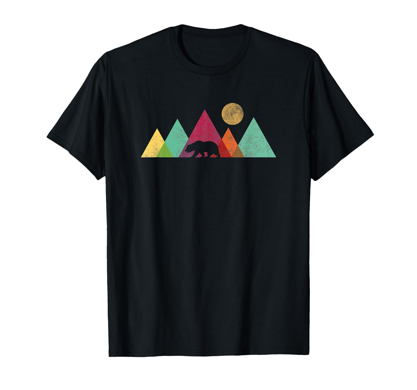 Retro Mountain Bear Wildlife Nature Vintage Forest Hiking T-Shirt