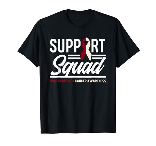 Support Squad Throat Oral Head & Neck Cancer Awareness T-Shirt