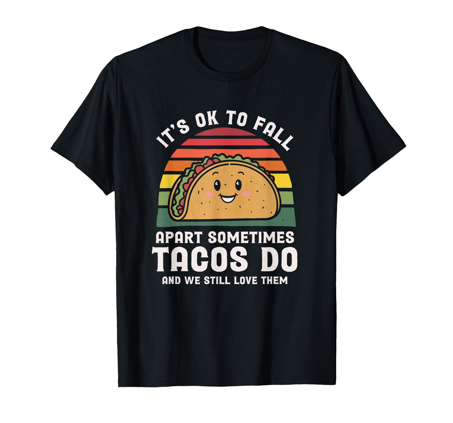 Vintage Mental Health Its Ok To Fall Apart Taco Awareness T-Shirt