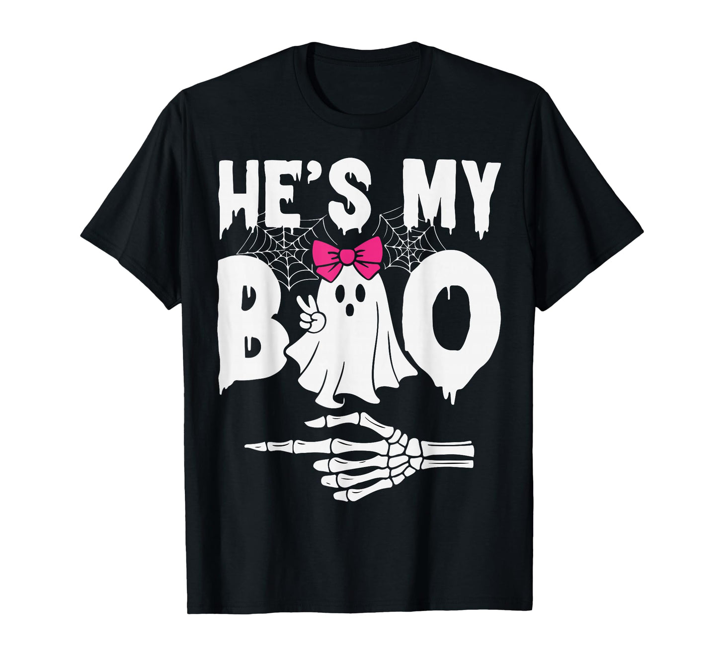 He's My Boo Funny Matching Couples Halloween Ghost Costume T-Shirt