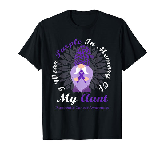 I Wear Purple In Memory Of My Aunt Pancreatic Cancer T-Shirt