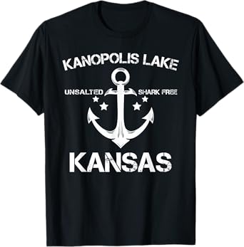 KANOPOLIS LAKE KANSAS Funny Fishing Camping Summer Gift T-Shirt