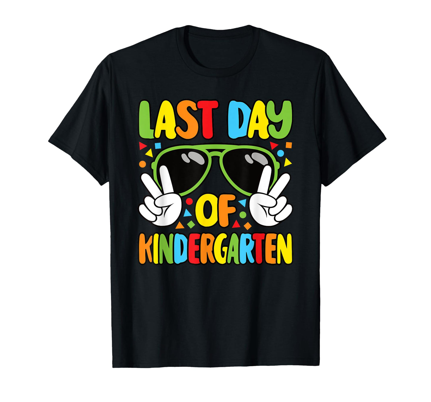 Funny Groovy Last Day Of Kindergarten Teacher Men Boys Kids T-Shirt