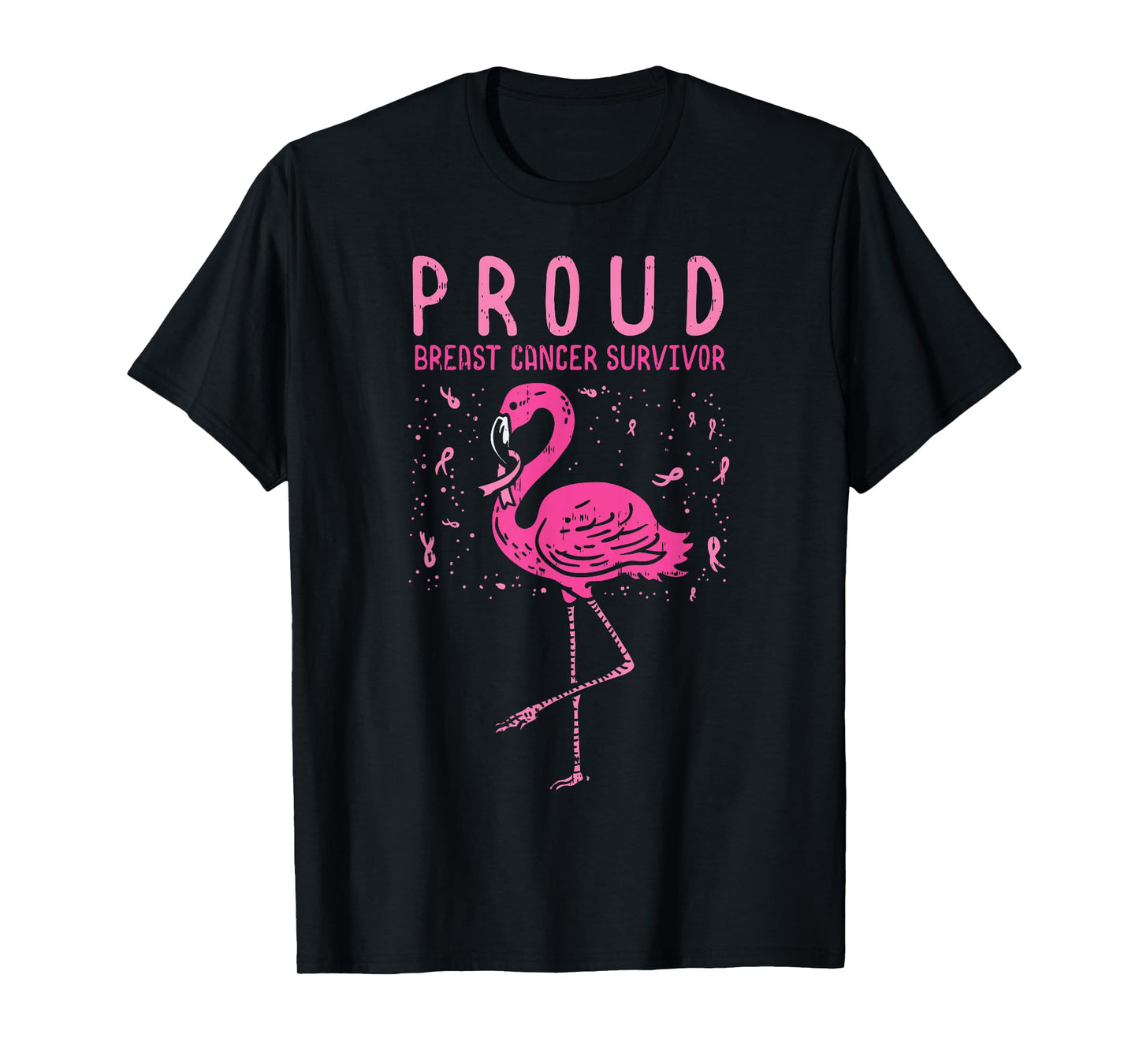 Proud Survivor Flamingo Pink Breast Cancer Awareness Gift T-Shirt