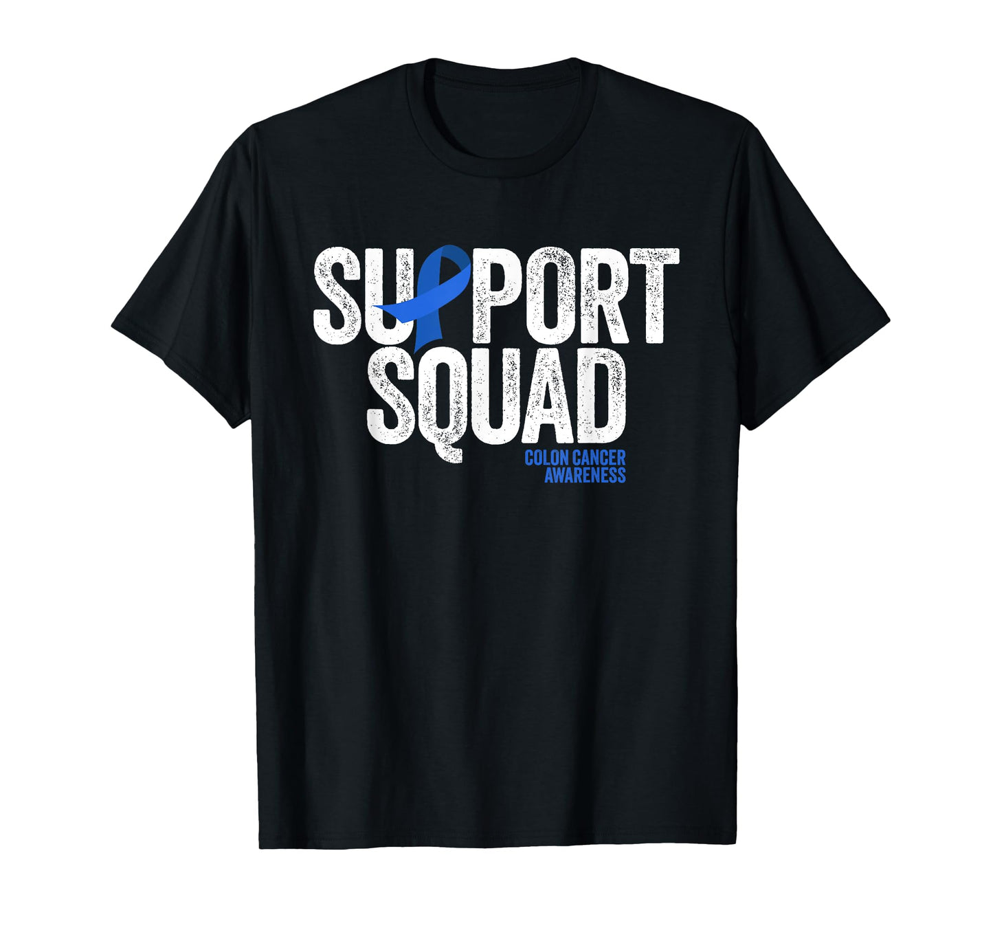 Support Squad Distressed Family Colon Cancer Awareness T-Shirt
