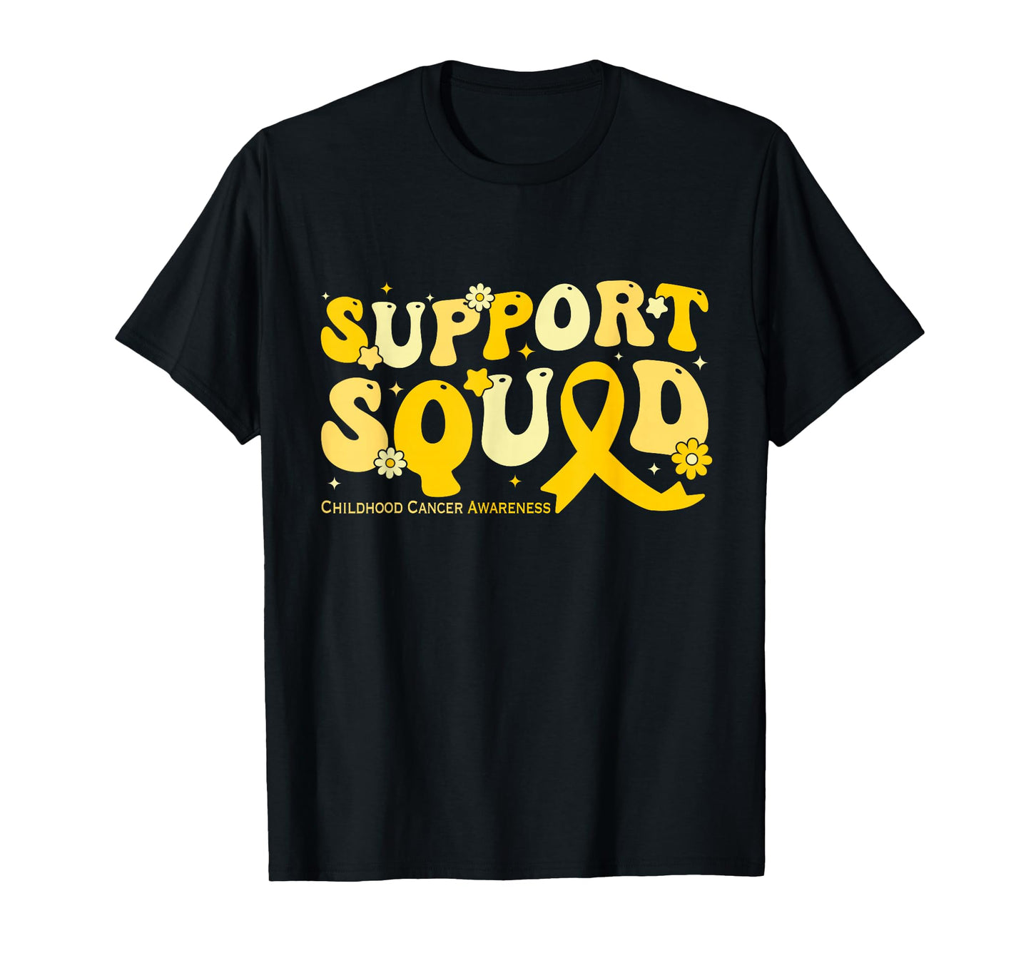 Support Squad Gold Ribbon Childhood Cancer Awareness T-Shirt