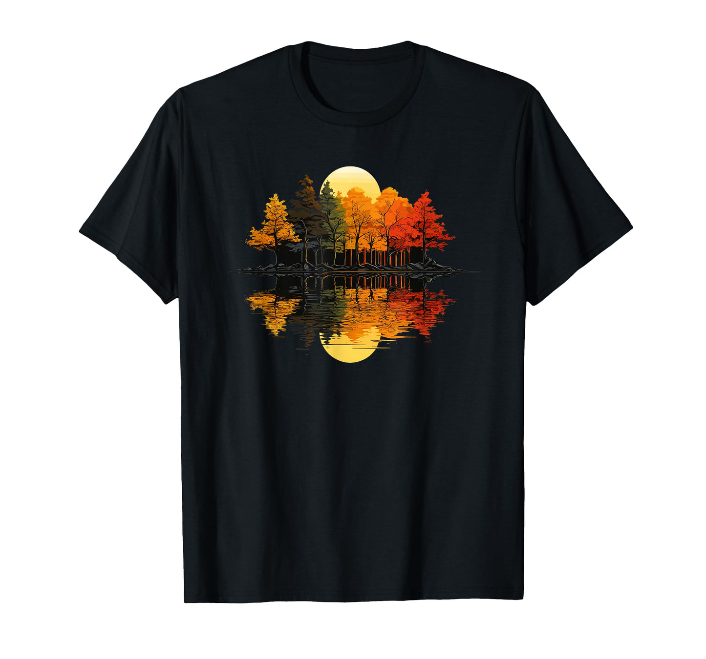 Nature Reflection Forest Trees Outdoor Wildlife T-Shirt