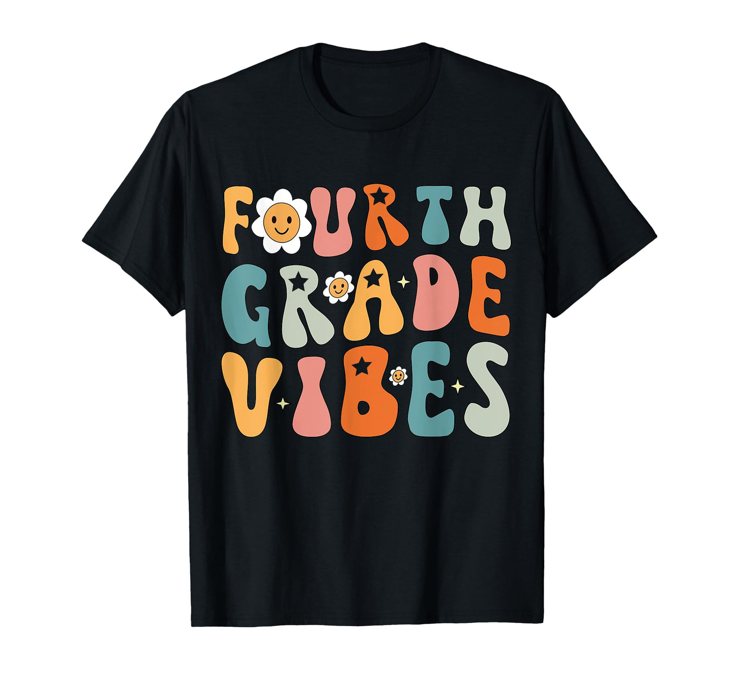 Fourth Grade Vibes, 4th Grade Team Retro 1st Day of School T-Shirt
