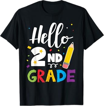 Hello 2nd Grade Back To School Teachers Gift T-Shirt for Men Women Kids