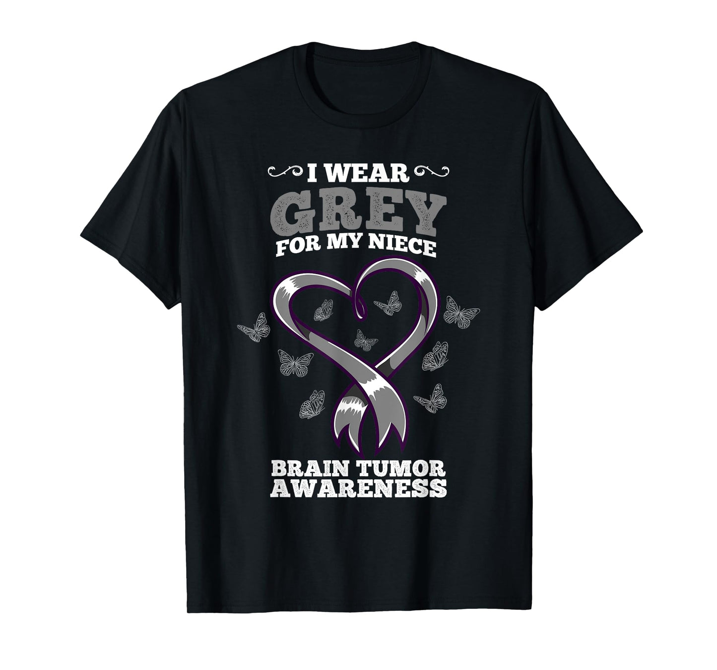 I Wear Grey For My Niece Brain Tumor Awareness T-Shirt