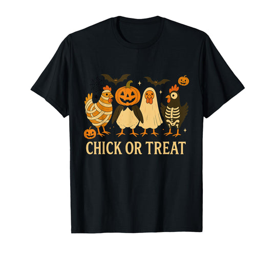 Cute Halloween Chick Or Treat Funny Chicken Costume T-Shirt