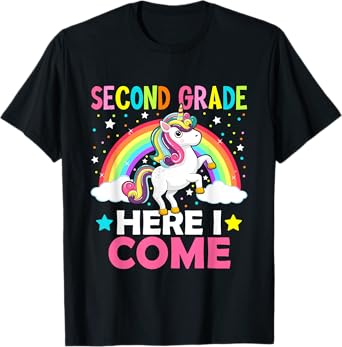 Second Grade Here I Come Unicorn Back To School 2nd Graders T-Shirt