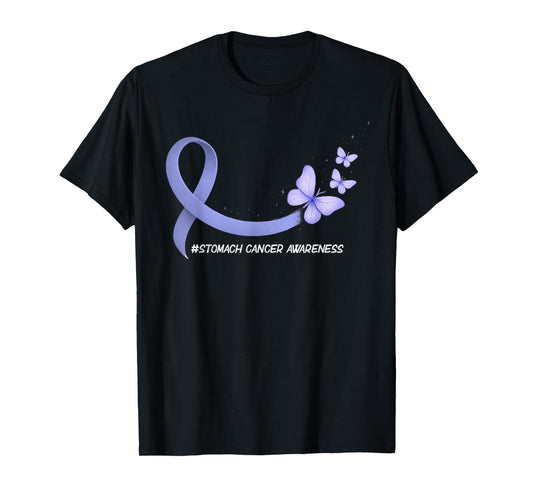 Stomach Cancer Awareness Ribbon Periwinkle Blue Womens Girls T-Shirt