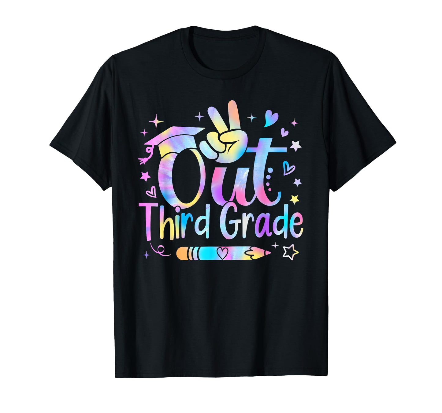 Peace Out Third Grade Cute Tie Dye Last Day Of 3rd Grade T-Shirt