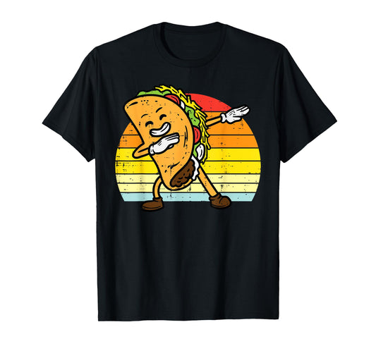 Dabbing Taco Dab Retro Cinco De Mayo Men Boys Youth Kids T-Shirt