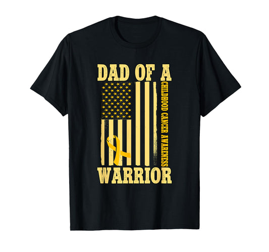 Dad Of A Warrior Childhood Cancer Awareness T-Shirt