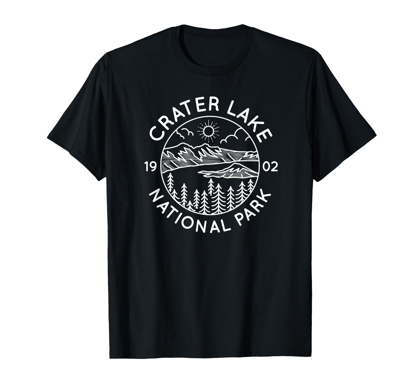 Crater Lake National Park Cool White Line Art Outdoor T-Shirt