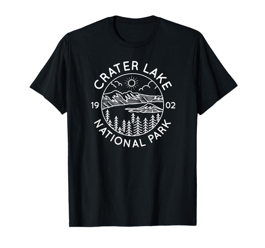 Crater Lake National Park Cool White Line Art Outdoor T-Shirt