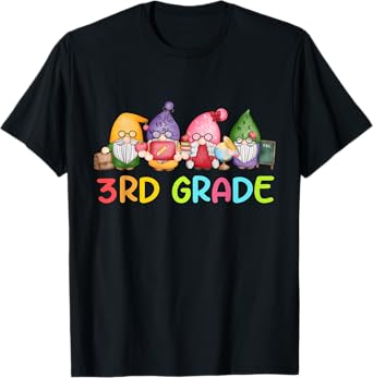 3rd Grade Gnome Back To School Funny Gnomies Teacher Student T-Shirt