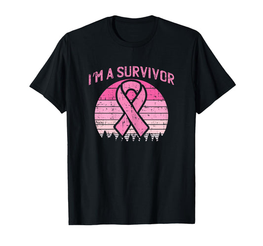 Im A Survivor Breast Cancer Awareness for Women Bow T-Shirt