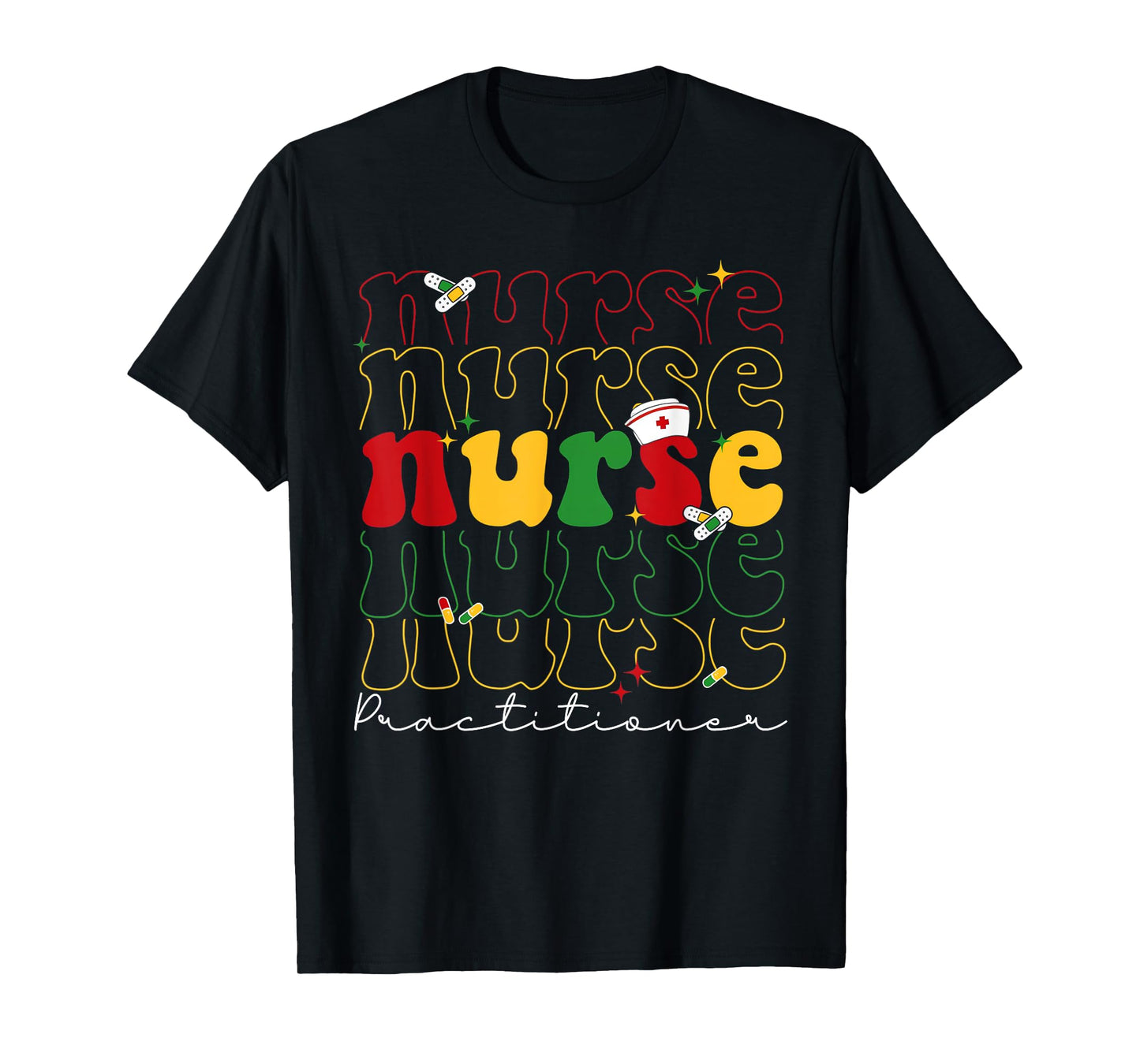 Groovy Np Nurse Practitioner Juneteenth Black History Month T-Shirt