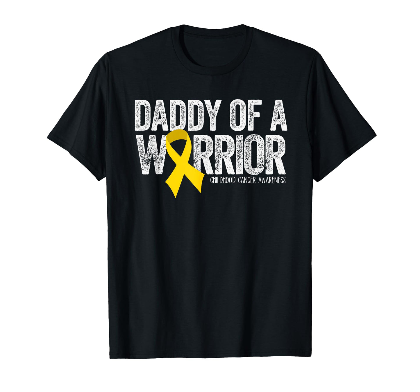 Daddy of a Warrior Childhood Cancer Dad Ribbon T-Shirt