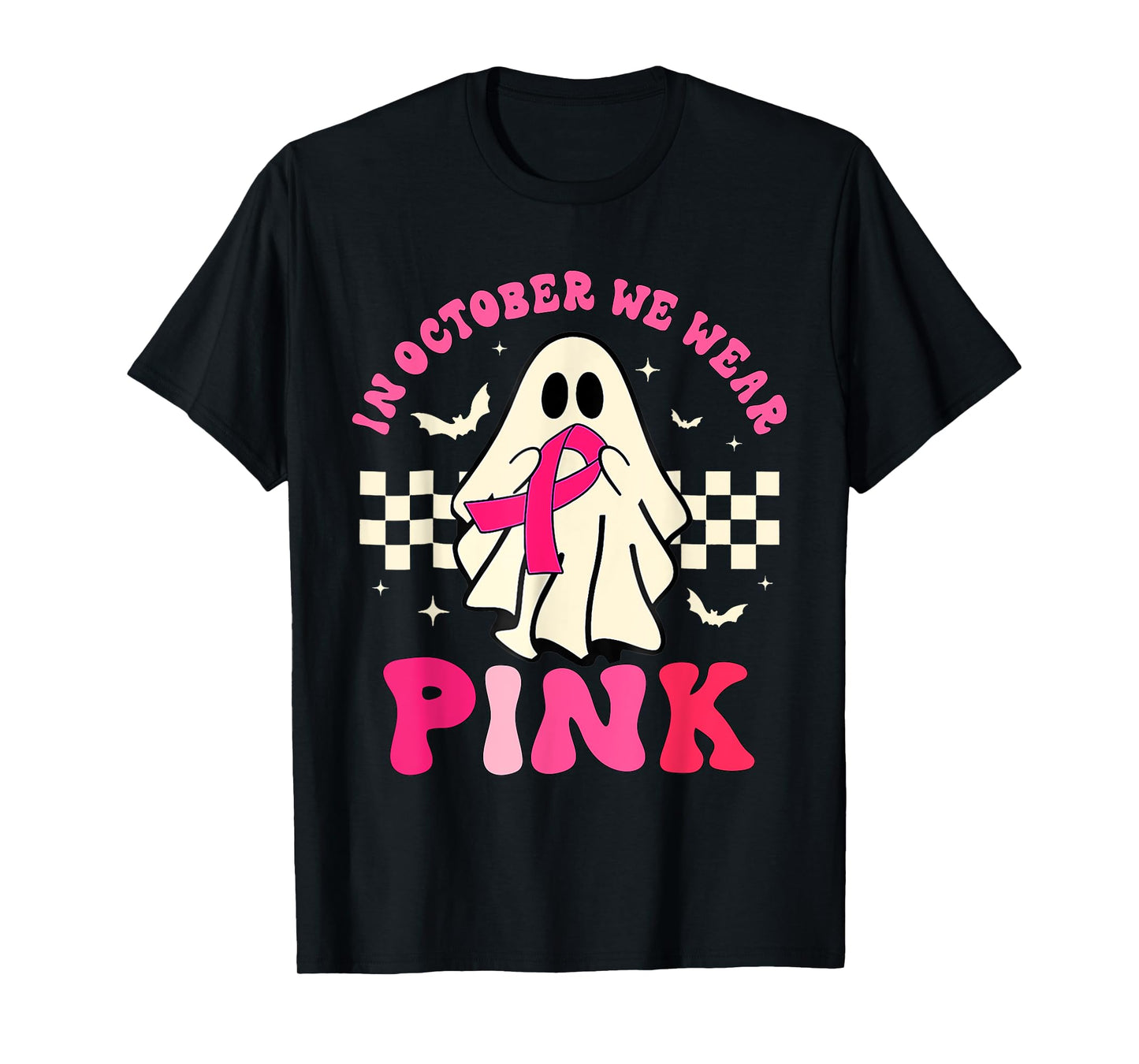 Breast Cancer Awareness Halloween in October We Wear Pink T-Shirt
