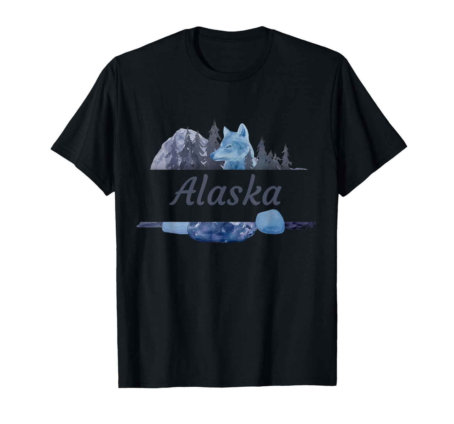 Alaskan Vacation Wolf Design T-Shirt