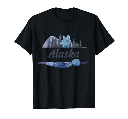 Alaskan Vacation Wolf Design T-Shirt