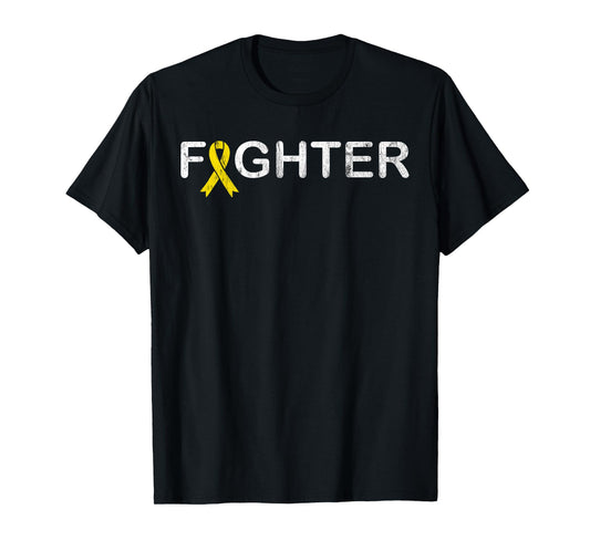 Bone Cancer Fighter T-Shirt - Sarcoma Yellow Ribbon Shirt T-Shirt