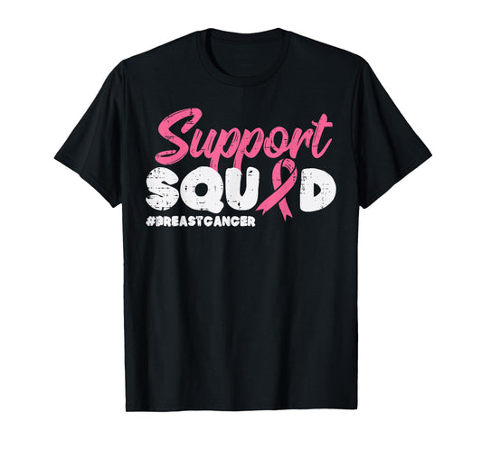 Support Squad Breast Cancer Awareness Ribbon Men Women Kids T-Shirt