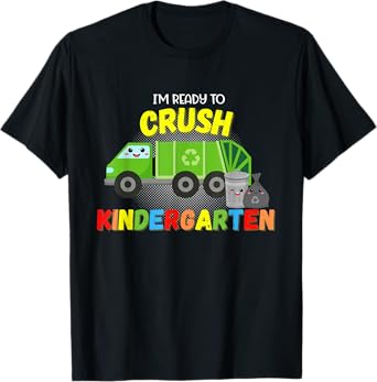 Garbage Truck Kindergarten Back to School Boy First Day Tot T-Shirt
