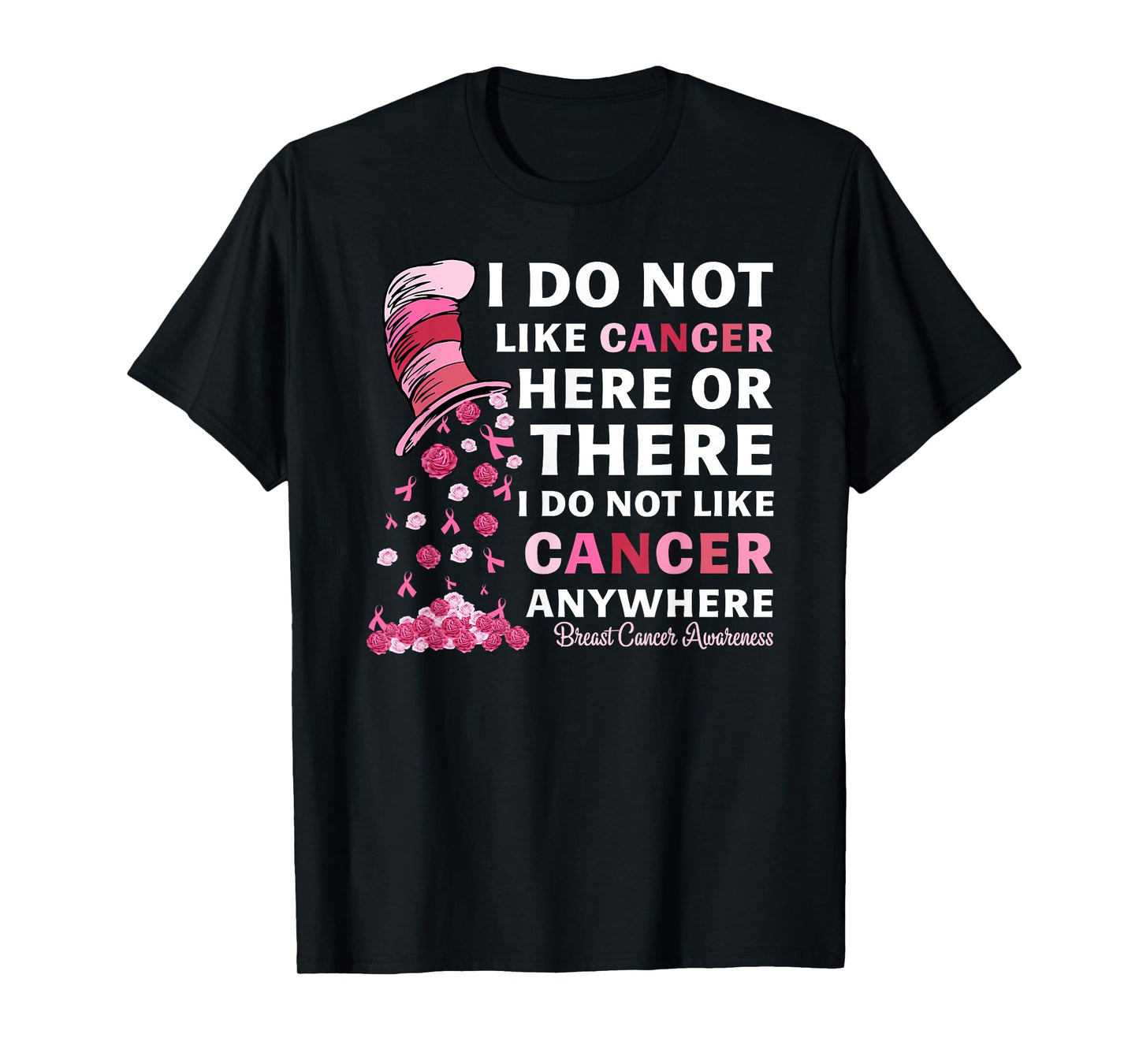 Breast Cancer Awareness Tee I Do Not Like Cancer Here Or There I Do Not Like Cancer Women's Black Modern Classic T-Shirt Small