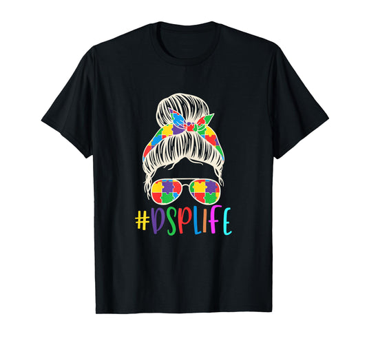 DSP Life Direct Support Professional Women Messy Bun Bandana T-Shirt