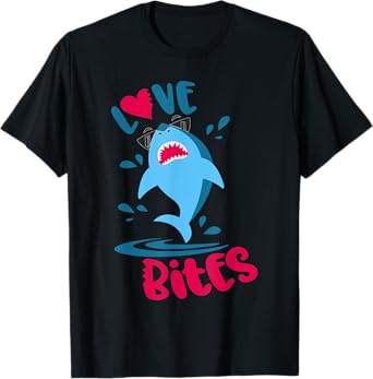 Kids Funny Shark Love Bites Valentines Day Family Matching T-Shirt
