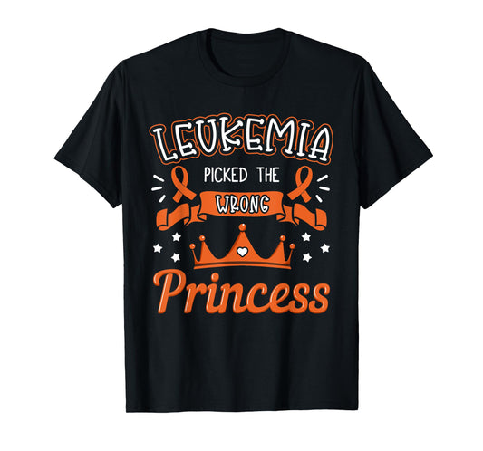 Leukemia Picked The Wrong Princess Cancer Awareness Women T-Shirt