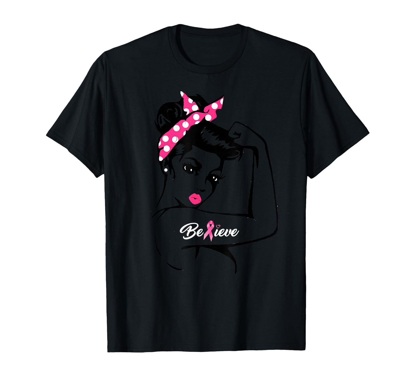 Breast Cancer Warrior Awareness Support Believe T-Shirt