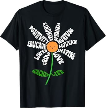 Teach Love Inspire Teachers Inspirational Flower Teachers T-Shirt