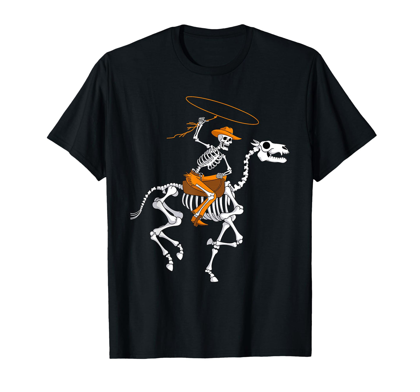 Funny Halloween Skeleton Cowboy Horse Costume T-Shirt