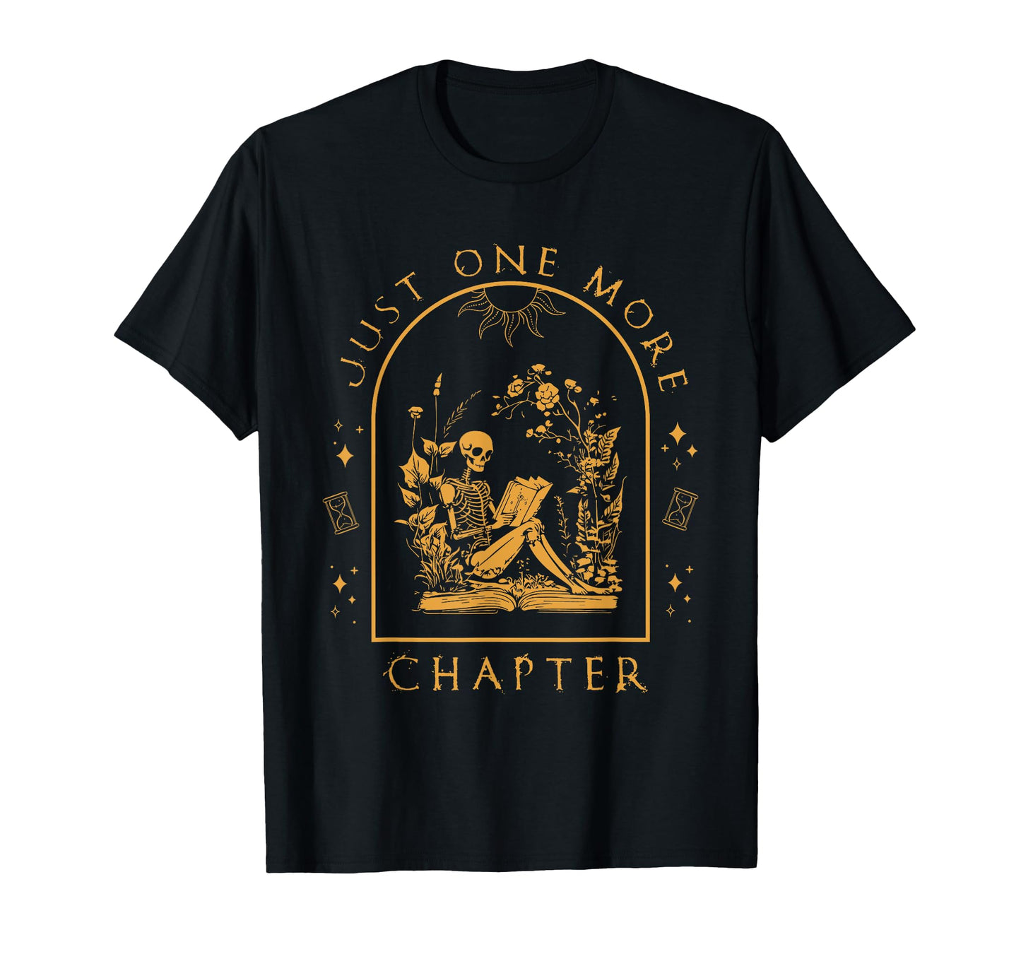 Just One More Chapter Vintage Skeleton Reading Book Reader T-Shirt