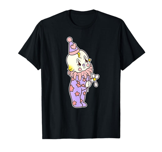 Urban Empyre Kewpie Baby Clown Sad Circus Clown Flower Tattoo Flash T-Shirt, Small, Black