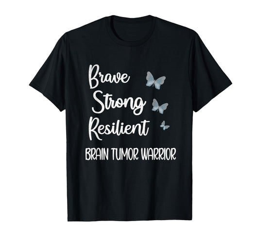 Brain Tumor Warrior | Brain Cancer Awareness Gray Ribbon T-Shirt
